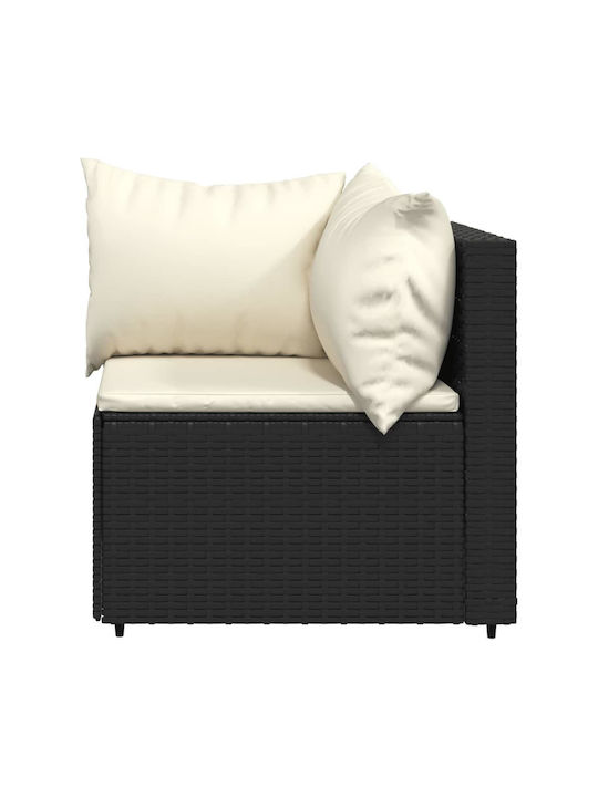 Set Cameră De Zi Pentru Exterior 3 Piese Negru Cu Perne