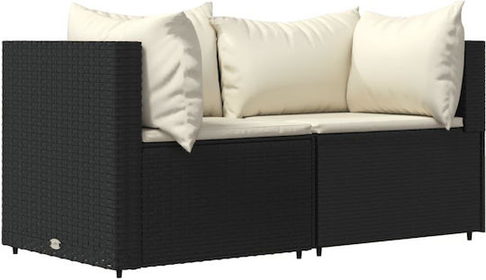 vidaXL Garten- und Outdoor-Möbelsets 3 Stück Schwarz mit Kissen