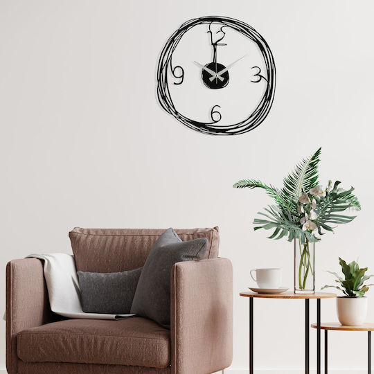 Wallity Gergo Ceas de Perete Metalic Negru Ø48cm