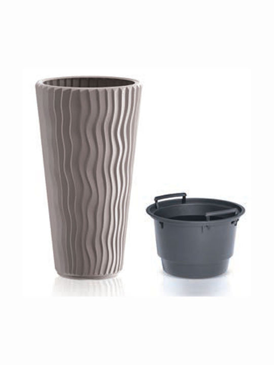 Iliadis Sandy Slim Plant Pot In Gray Colour 35x62cm