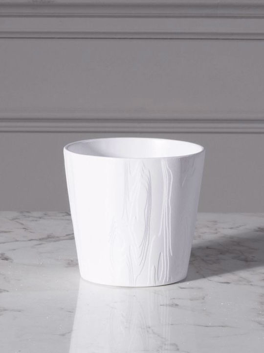 Supergreens Planter Ceramic White 13.5x13.5x15.5cm.