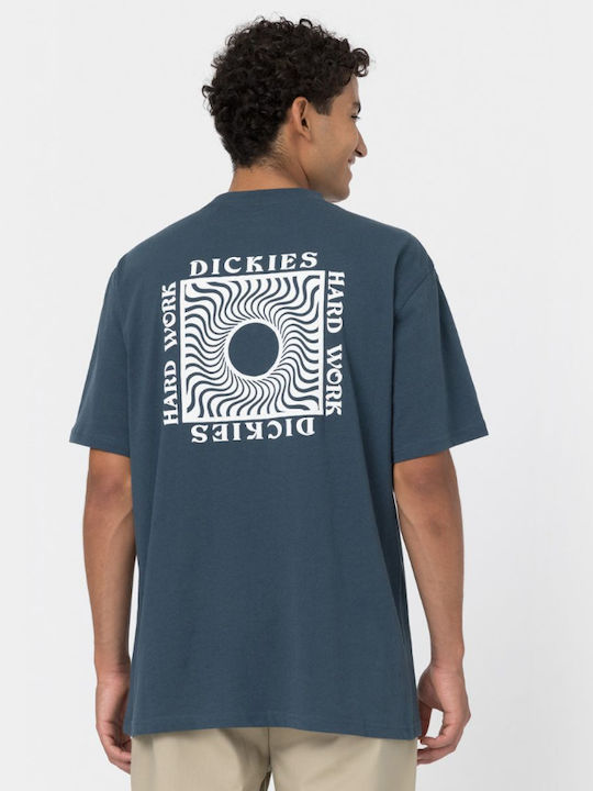 Dickies Oatfield Ανδρικό T-shirt Air Force Blue με Στάμπα