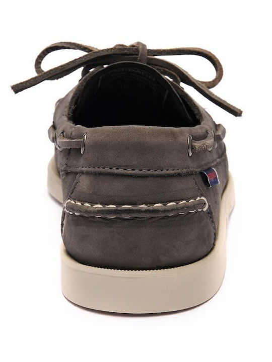 Portland Docksides Suede Ανδρικά Boat Shoes σε Γκρι Χρώμα