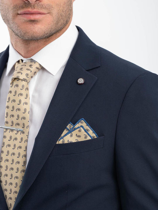 Paolo Summer Men's Suit with Slim Fit Navy Blue