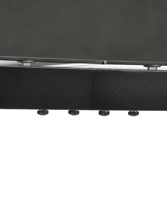 Маса Стабилна със Стъклена Повърхност Черен 180x80x72бр