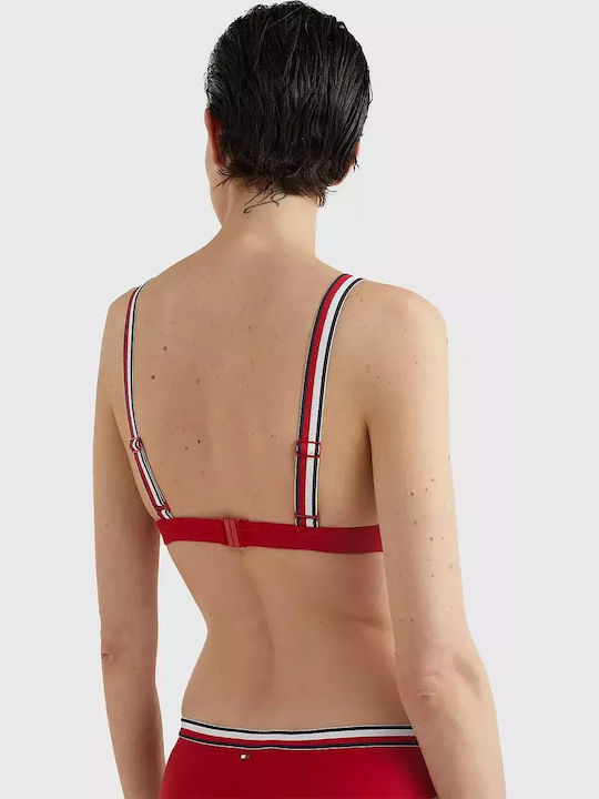 Triangle Bikini Top Red Striped