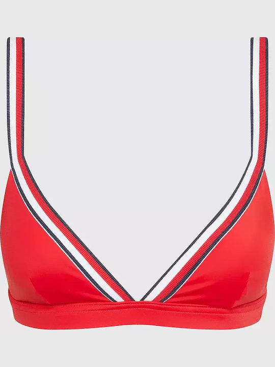 Triangle Bikini Top Red Striped
