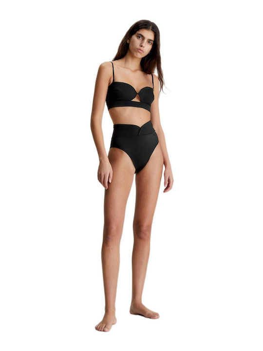 Strapless Bikini with Detachable & Adjustable Straps Black