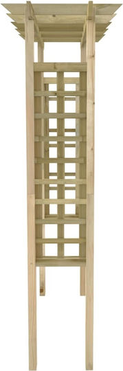 Arcadă De Grădină Din Lemn Cu Design În Grilă Pătrat Culoare Bej 150x60x204cm