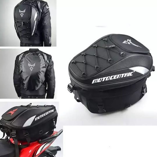 MC-0102 Motorcycle Tank Bag with Tanklock Black / Red 37lt
