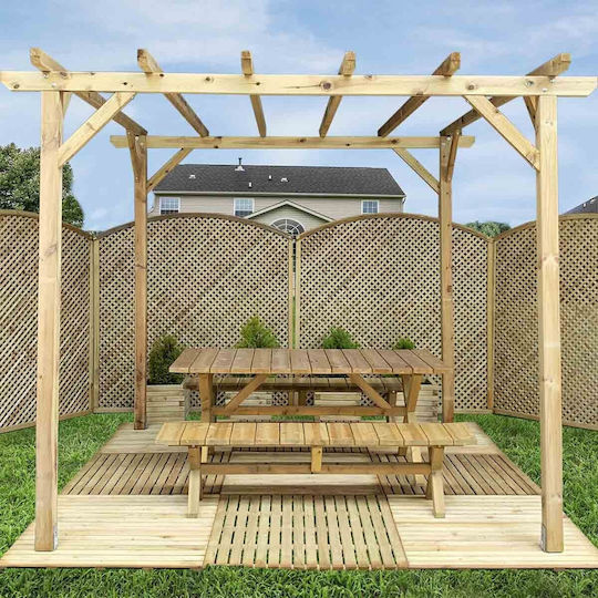 Gartenlaube aus Holz mit Decke 400x400cm