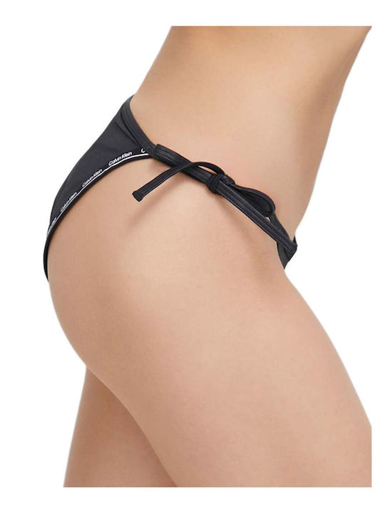 Bikini Slip mit Schnürchen Schwarz