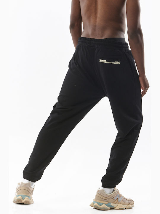 Body Action Men's Sweatpants with Rubber Black -BLACK