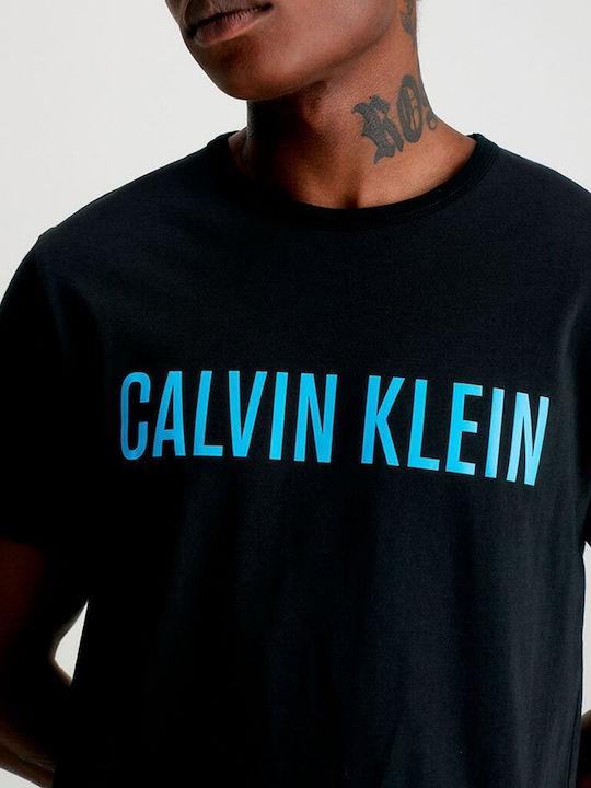 Calvin Klein Καλοκαιρινή Ανδρική Μπλούζα Πιτζάμας Βαμβακερή Black / Strawberry Shake
