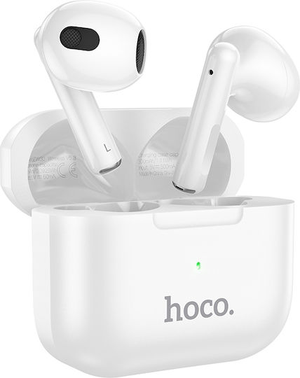 Hoco EW30 In-ear Bluetooth Handsfree Ακουστικά με Θήκη Φόρτισης Λευκά
