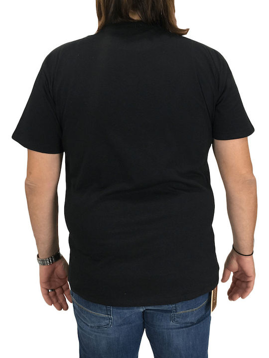 Double T-shirt Bărbătesc cu Mânecă Scurtă Negru