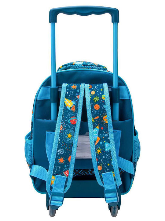 Must 3D Soft Up To The Stars with 2 compartments School Bag Trolley Kindergarten Multicolored