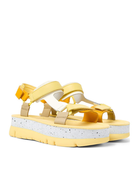 Oruga Up Γυναικεία Σανδάλια Flatforms Κίτρινα