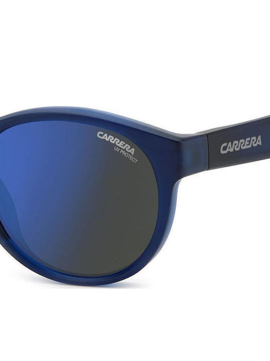 Carrera Ducati Male Sunglasses with Blue Horn-Rimmed Frame and Grey Lens