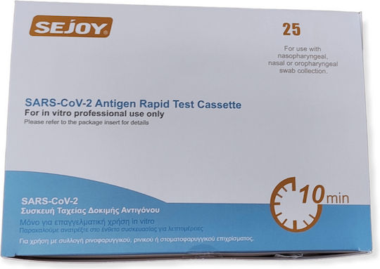 Sejoy SARS-CoV-2 Antigen Rapid Test Cassette Diagnosetests Mit Nasal Probe 25 Stück