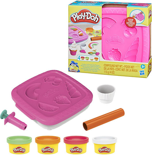 Hasbro Play-Doh Knete - Spiel-Set Create and Go Cupcakes für Alter 3+ 4 Stück