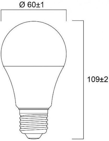 Sylvania Λάμπα LED 8W για Ντουί E27 και Σχήμα A60 Θερμό Λευκό 806lm