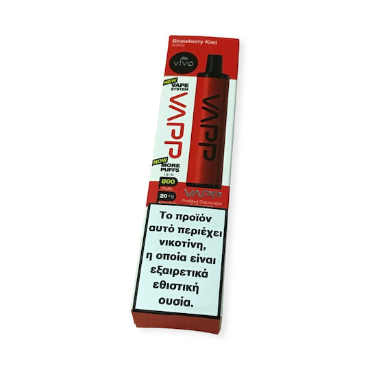 Vaal 800 Țigară Electronică De Unică Folosință 800 Inhalări Strawberry Kiwi 2ml 20mg Roșie