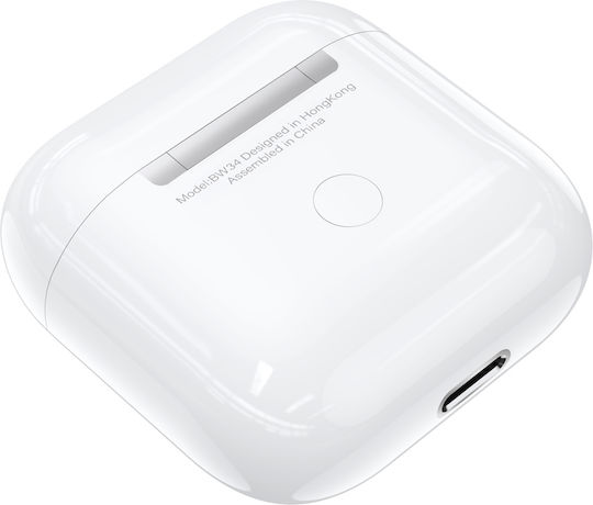 Borofone BW34 Earbud Bluetooth Handsfree Ακουστικά με Θήκη Φόρτισης Λευκά