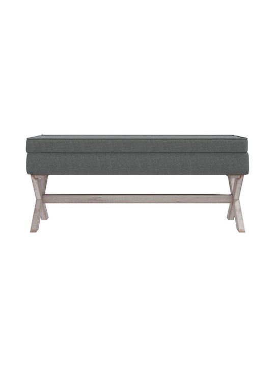 vidaXL Bankhocker mit Stauraum Stoff Dunkelgrau 110x45x49cm