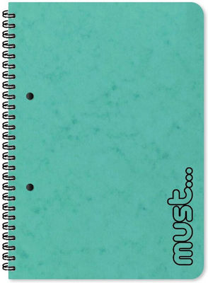 Must Spiral Notebook Ruled B5 60 Sheets 2 Subjects 1pcs (Μiscellaneous colours)