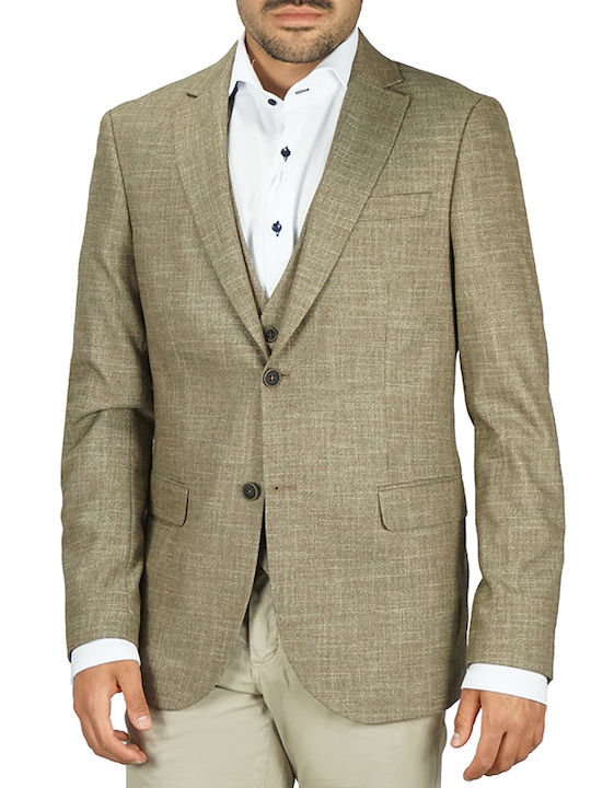 Men's Summer Suit Jacket Slim Fit Khaki