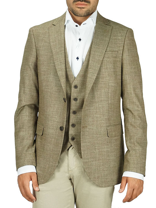 Men's Summer Suit Jacket Slim Fit Khaki