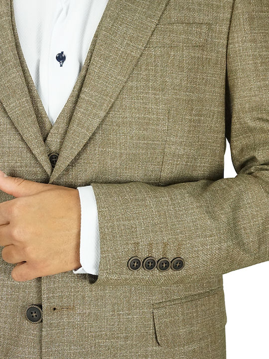 Men's Summer Suit Jacket Slim Fit Khaki