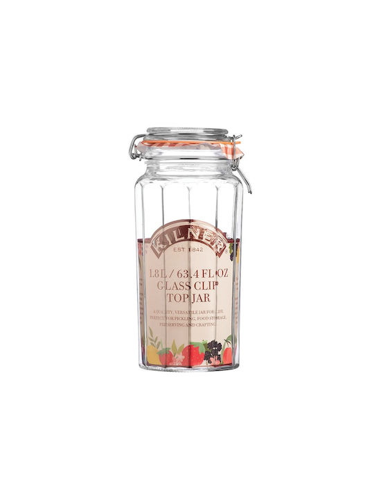 KIlner Kilner Vase General Use with Airtight Lid Glass Transparent 1800ml