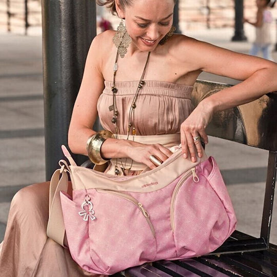 Okiedog Shoulder/Hand Diaper Bag Mondo Biscotti Pink 49x19x32cm.