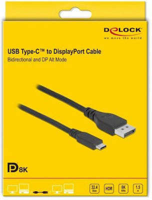 DeLock USB 2.0 Cable USB-C male - DisplayPort male Black 1.5m (86040)