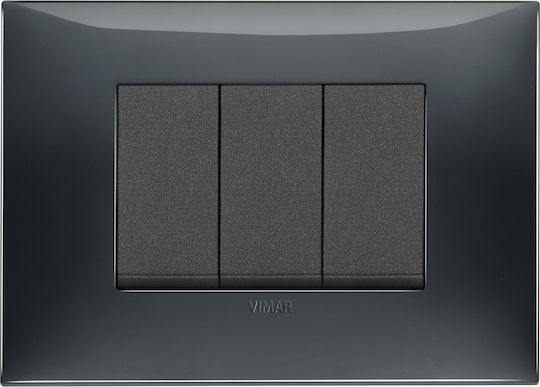 Vimar Recessed Wall Switch Lighting One-Way without Frame Medium Black