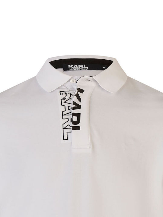 Karl Lagerfeld Herren Kurzarmshirt Polo Weiß