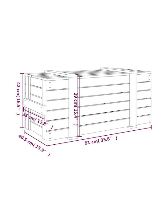 vidaXL Outdoor Storage Box Brown L91xW40.5xH42cm