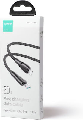 Joyroom S-CL020A11 Geflochten USB-C zu Lightning Kabel 20W Schwarz 1.2m