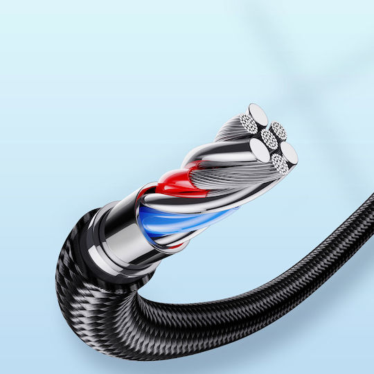 Joyroom S-UL012A10 Braided USB-A la Cablu Lightning Negru 3m