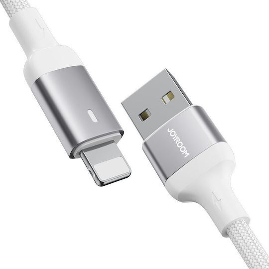 Joyroom Braided USB-A to Lightning Cable White 1.2m