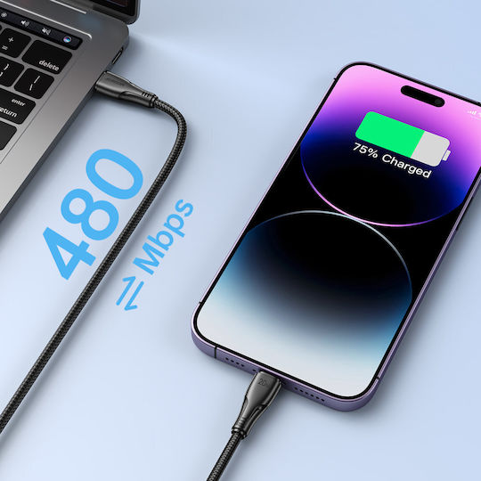 Joyroom S-CL020A11 Braided USB-C to Lightning Cable 20W Μαύρο 1.2m
