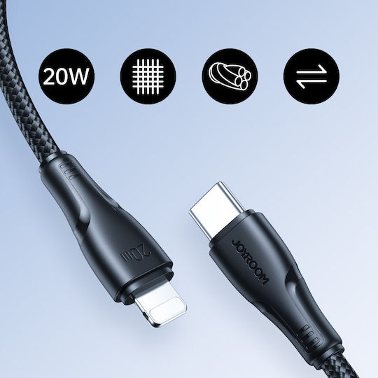 Joyroom S-CL020A11 Braided USB-C to Lightning Cable 20W Μαύρο 0.25m