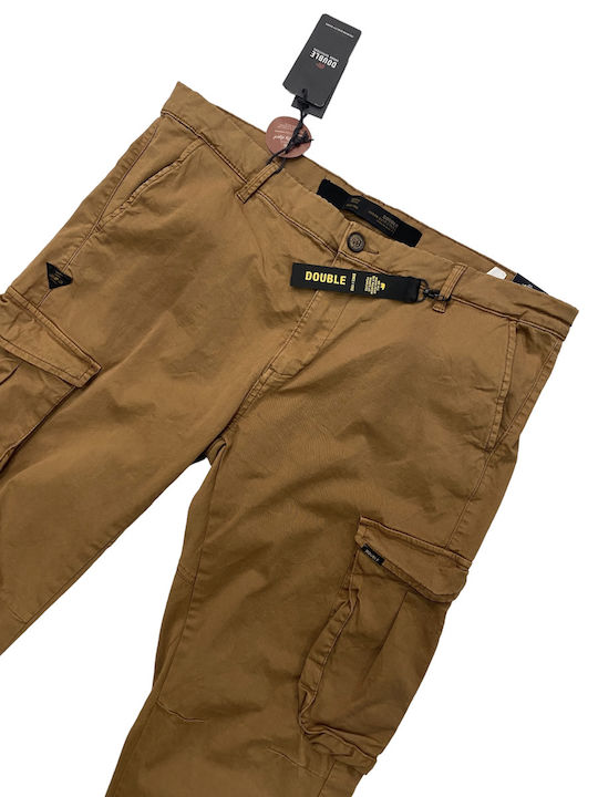 Double Men's Trousers Cargo Brown