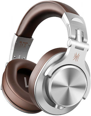 OneOdio A71 Wired Over Ear DJ Headphones Silver / Brown