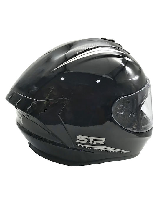 STR Norma Black Motorcycle Helmet Full Face ECE 22.05