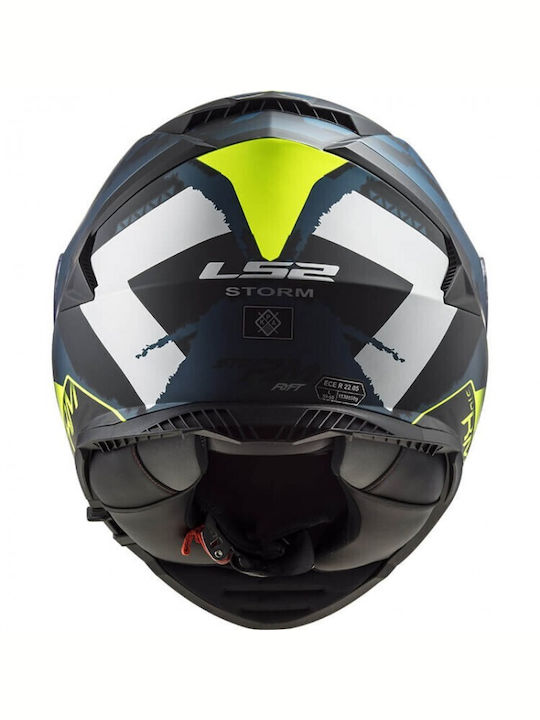 LS2 FF800 Storm Sprinter Matt Black Silver Cobalt Motorcycle Helmet Full Face ECE 22.05 1400gr with Sun Visor