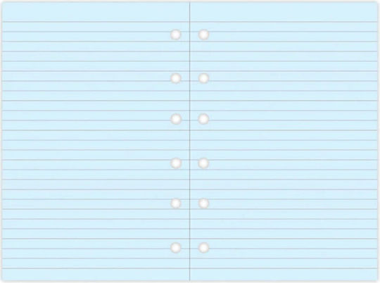 Filofax Ανταλλακτικές Κόλλες A6 20 Φύλλων Ριγέ Μπλε