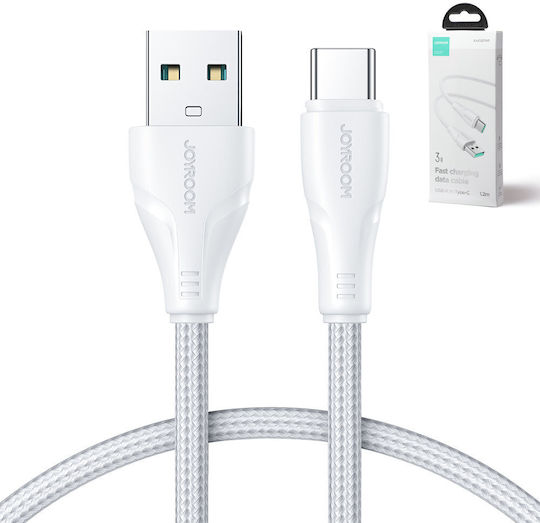 Joyroom S-UC027A9 Braided USB 2.0 Cable USB-C male - USB-A White 1.2m